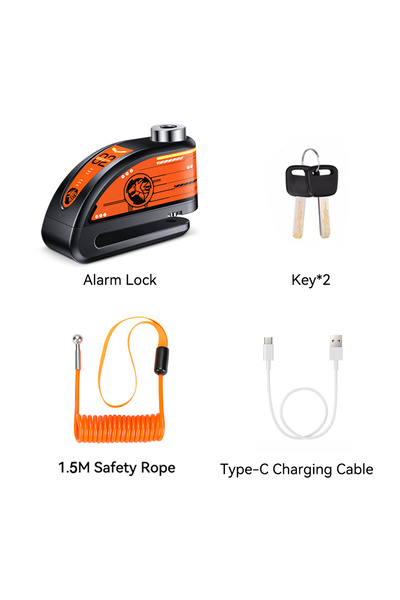 Choice16 F With 1.5M Rope Extractme Motorcycle Alarm Disc Brake Lock Security...