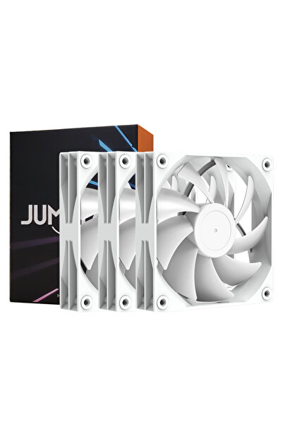 Choice بدون إضاءة LED كما هو موضح، 3 مراوح بيضاء JUMPEAK JP120، مروحة 120 مم،...