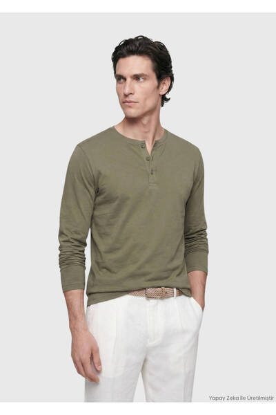 Ramsey Kaki simplu bumbac 100% tricou
