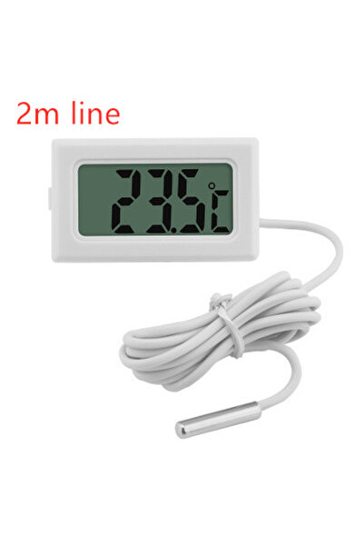 Choice5 white 2m line Mini Digital LCD Thermometer With Probe Indoor Convenie...