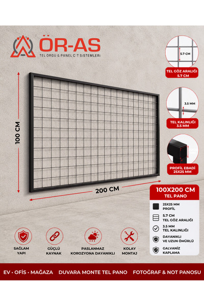 ÖR-AS TEL ÖRGÜ & PANEL ÇİT SİSTEMLERİ Raf Tel Pano Stand Duvar Askılığı - Aya...