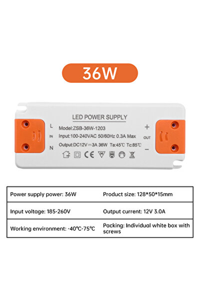 Choice 36W 12V LED Driver Thin Constant Voltage Drive Power Supply 12W 18W 24...
