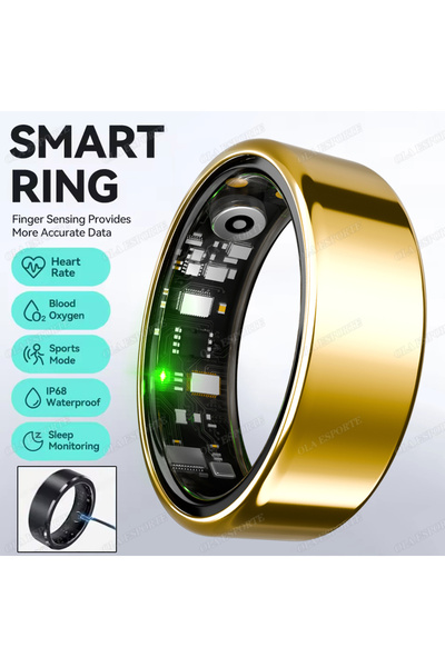 Choice9 10 Gold For Smart Ring Men Women Bluetooth Monitor Blood HeartRate Bl...
