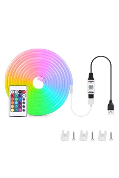 Choice 1M RGB 5V USB RGB Neon LED Strip Bluetooth App with Remote control Wat...