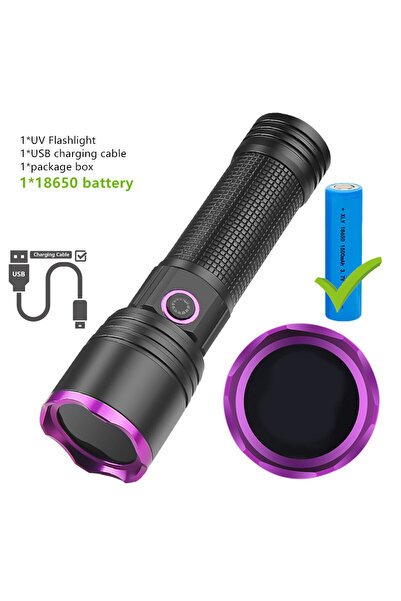 Choice مصباح يدوي LED أسود يعمل ببطارية ليثيوم أيون 18650 بقوة 80 واط، مصباح ...