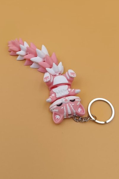 Rodopiva Long Tail Series Cat Figurine Movable Keychain (Large Size-12Cm) - Bag Ornament Charm