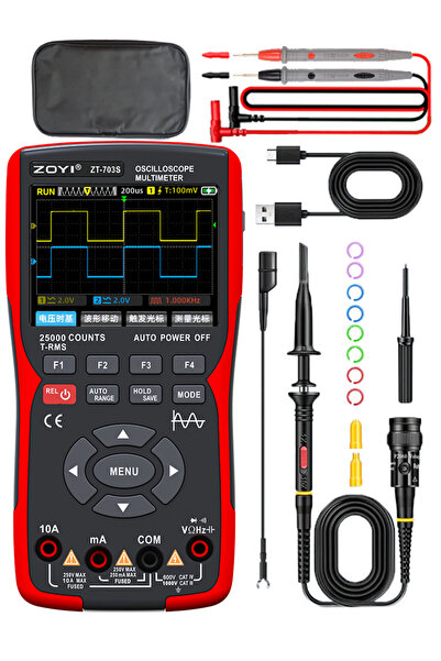 Choice حزمة ZT-703S 1 من ZOYI، مقياس الذبذبات ثنائي القناة المحمول بشاشة ملون...