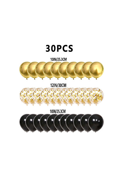 Choice Other black 30pcs Black Gold Birthday Balloon Set Birthday Party Mall ...