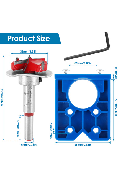 Choice1 Set A 35mm Hinge Drilling Jig Set Concealed Guide Hinge Hole Drilling...