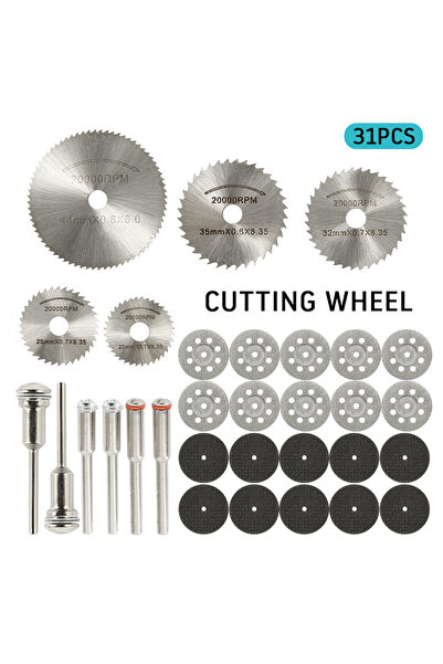 Choice 31pc Diamond Cutting Discs HSS Circular Saw Mini Drill Rotary Tool Mul...