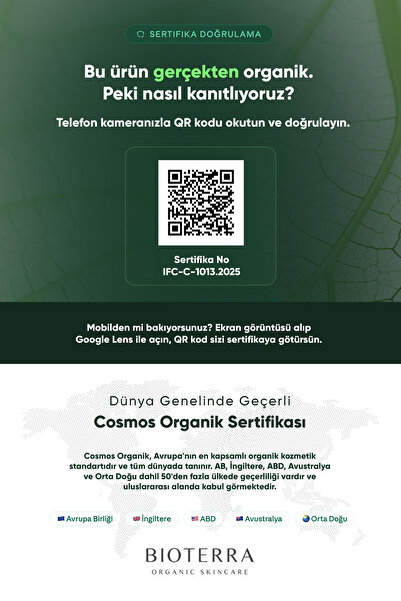 Bioterra Organik Sertifikalı Kaş ve Kirpik Bakım Yağı – Argan, Jojoba, Kuşburnu ve E Vitamini İçeren Besleyici Bakım 5 ml | Eyebrow & Eyelash Care Oil