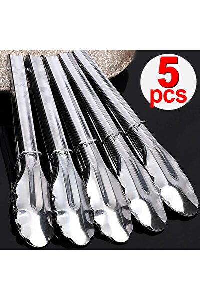 Choice 17cm- 5pcs 5/1PC Stainless Steel BBQ Tongs - Non-Slip Long Handle for ...