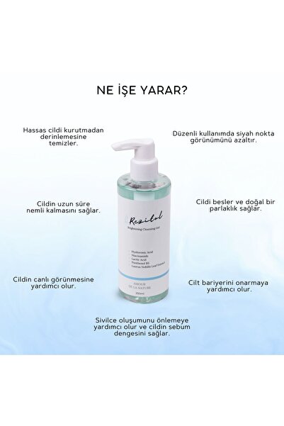 AMOUR DE LA NATURE Rezitol Aydınlatıcı Akne Karşıtı Yüz Temizleme Jeli 250ml