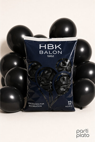 HBK Balon Pastel 12" Balon Hbk Exterior Decoration Black 50's