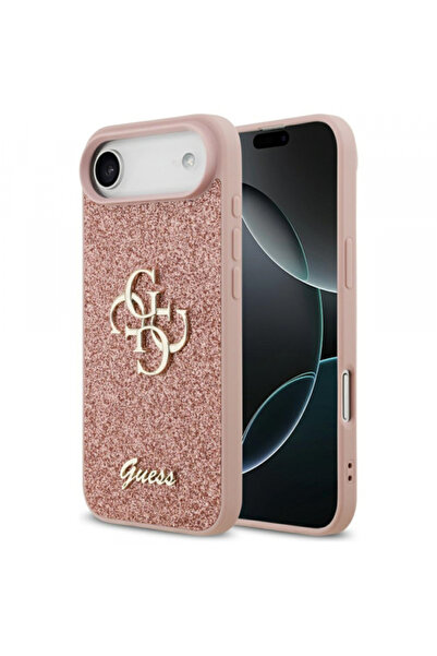 Apple Husa pentru iPhone 17 Air, Guess, Fixed Glitter Big 4G, Roz