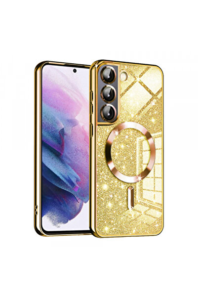 Samsung Husa MagSafe pentru Galaxy S22 5G S901, Techsuit, Luxury Glitter, Aurie