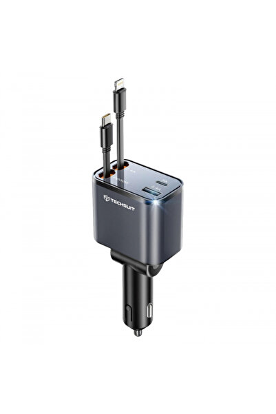 Techsuit Incarcator Auto Cu Cablu USB-C / Lightning C1 NanoVoltX, 69W, 3A, 1 ...