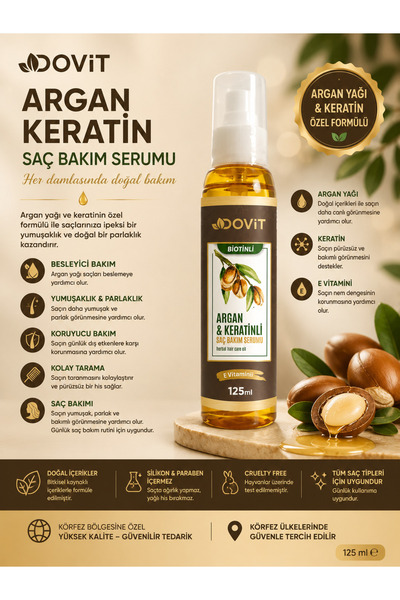 Dovit سيروم العناية بالشعر الفاخر بالأرغان والكيراتين