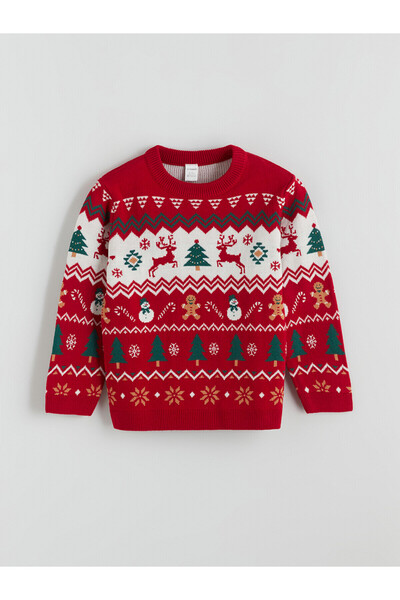 LC Waikiki Two Mt Shop Quality Lcw Kids Red Oval Collar Christmas Themed Boys...