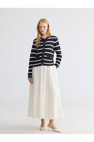 LC Waikiki Peak New Season Elastic Waist Poplin Flared Skirt