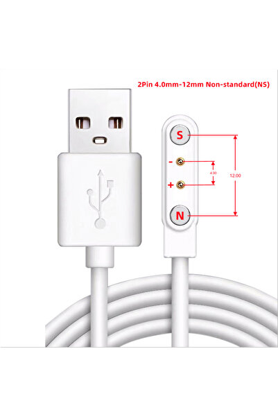 Choice6 White (4.0-12mm NS) 2Pin 4Pin 5Pin Magnetic Charging Cable USB to Pog...