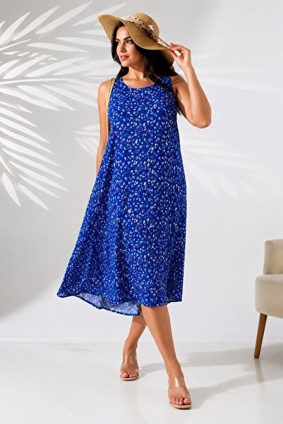 LİKAPA Sommer-Hosenträger-Viskose-Kleid 2691