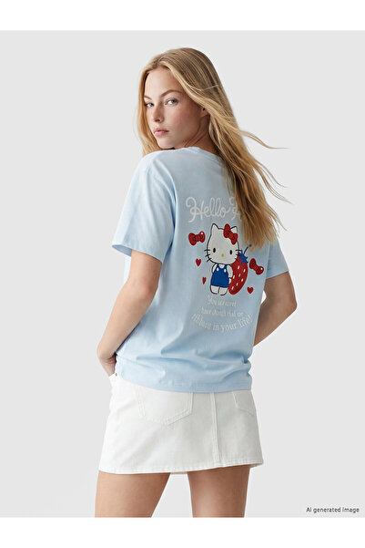 LC Waikiki Nevavm Women's 100% Cotton T-Shirt with Hello Kitty Print