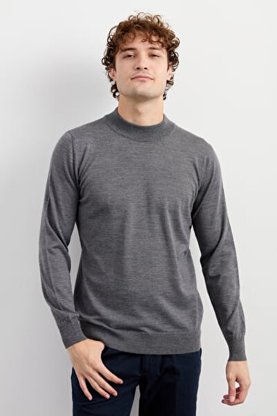 Generic Brand Men's Basic Half Fisherman Thin Knit Sweater Pattern