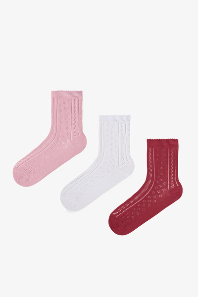 Penti Burgundy - Multi Knit Grace 3-Piece Socks