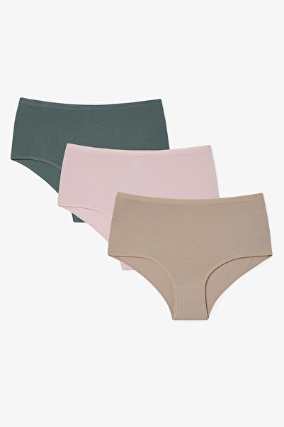 Penti Karışık Renk Mellow Spirit Yüksek Bel Pamuklu 3'lü Slip Külot