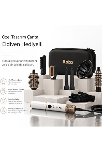 ROBX 7 IN1 838I Multi-styler Hava Üfleme Saç Şekillendirme ve Kurutma Led İYO...