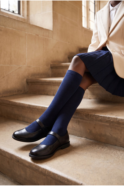 Katia&Bony Family knee-high kids' basic socks - navy blue