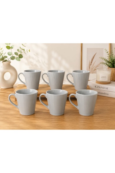 Trend Home Life طقم أكواب سيراميك عصري 6 قطع - أكواب للشاي والقهوة واللاتيه (...