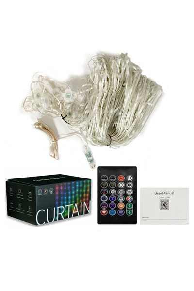 Hoopet 6.5Ft-6.5Ft 400LEDs 400 LED Smart USB Curtain Lights Colorful Fairy St...