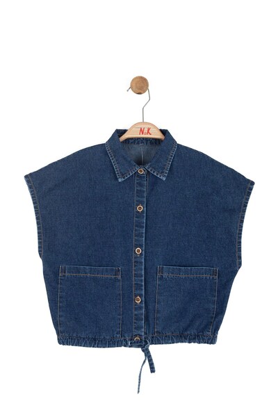 nk kids Nk Girl's Strappy Waist-Tied Vest 8-14 Years Dark Blue