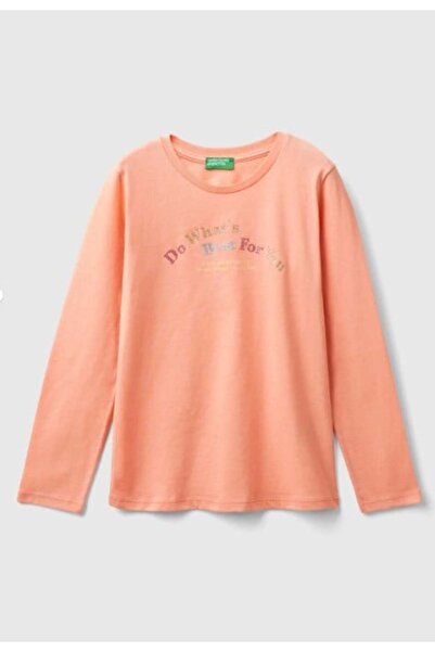United Colors of Benetton Benetton girl's sim print long sleeve t-shirt 6-14 ...