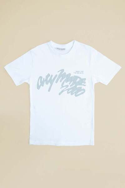 Fulla Moda Text Printed Crew Neck Boy's T-shirt