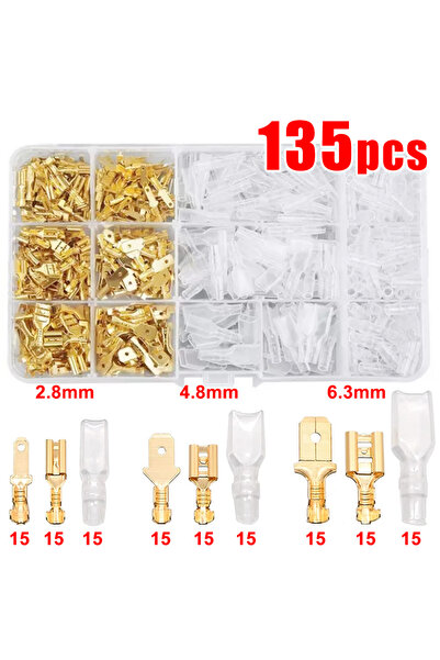Choice 135pcs Wire Crimp Terminals Set 2.8/4.8/6.3mm Copper Male Female Wire ...