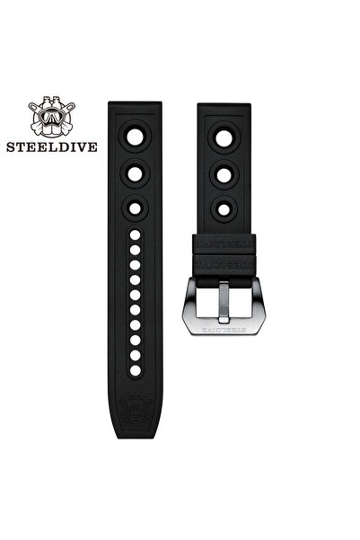 Choice 20mm Black STEELDIVE Automatic Mechanical Strap Replacement Watch Band...