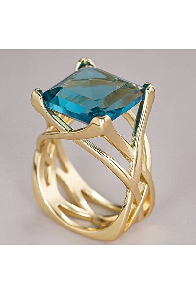 Choice6 6 T1009 Huitan Cross Hollow Design Women Gold Color Ring Inlaid Brigh...