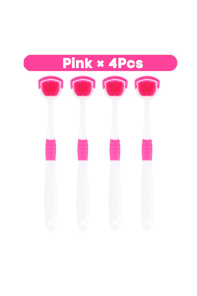 Choice6 Pink x 4Pcs Vaclav 1Pc/4Pcs/8Pcs Silicone Tongue Scraper For Oral Hyg...