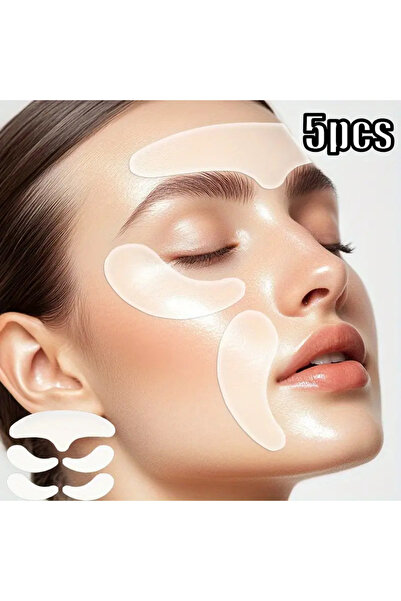 Choice 5PCS 6PCS Reusable Silicone Anti-Wrinkle Pad Face Forehead Neck Hand C...