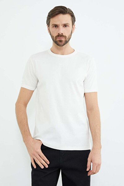 Fulla Moda Basic Crew Neck Ribbed T-Shirt
