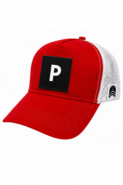 all hats قبعة بيسبول شبكية مزينة بحرف P وتفاصيل مطرزة