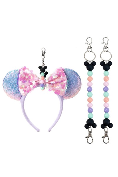 Choice3 No headband 2pcs beading 1/2/3/4pcs Cute Colorful Bead Mickey Headban...