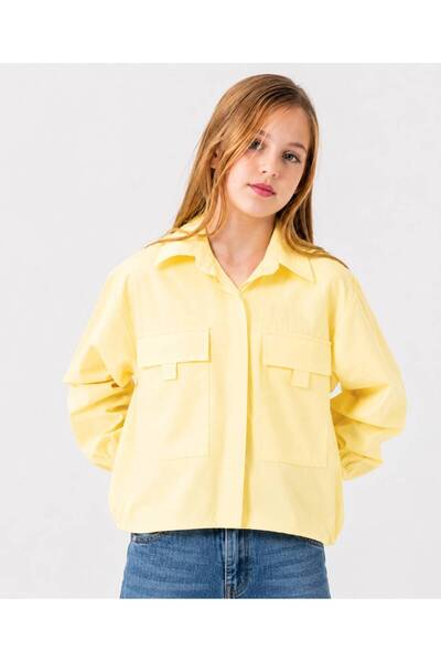 GİYİCEM TEKSTİL Girl's Hidden Placket Shirt 3161