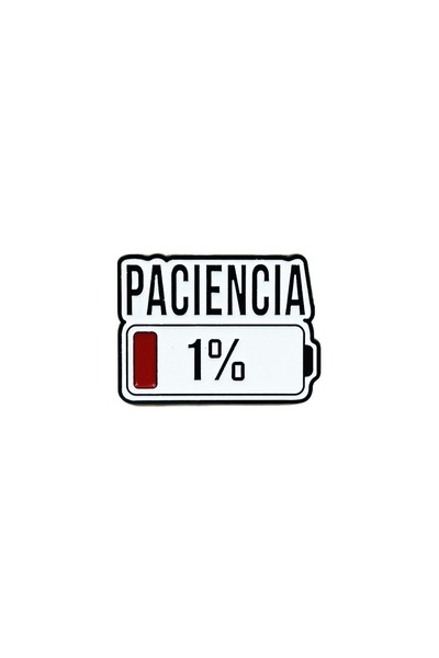 Choice دبوس مينا مطلي باللون الأسود بتصميم Spain PACIENCIA، بروش 1% Energy، د...