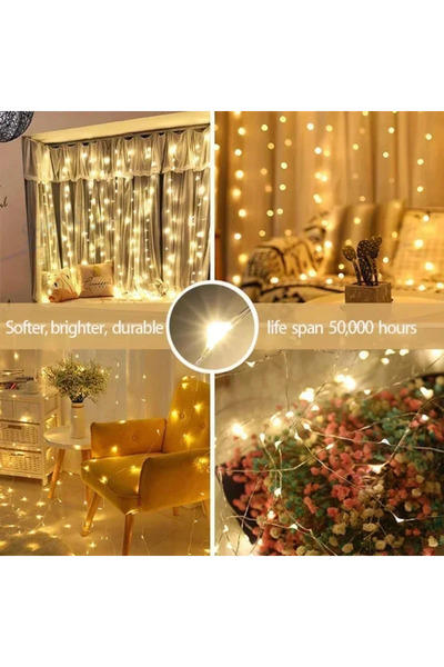 Choice17 6Mx3M WHITE 6x3M/3x3m Curtain Garland on The Window USB Power Fairy ...