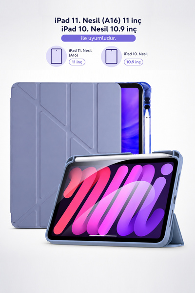 CONOCER iPad 11 A16 2025 10. Nesil 10.9 Tablet Kılıfı Yumuşak Kalem Bölmeli, ...