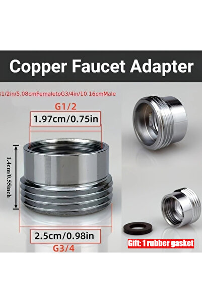 Choice 2pcs G1 2 to G3 4 Thickened Brass Faucet Thread Adapter, Anti-corrosio...